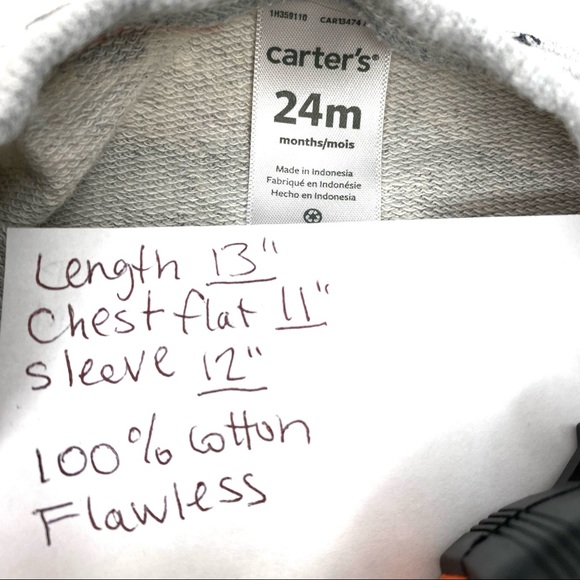 CARTERS construction trucks roads playmat cotton long sleeve shirt gray 24M - Picture 3 of 6